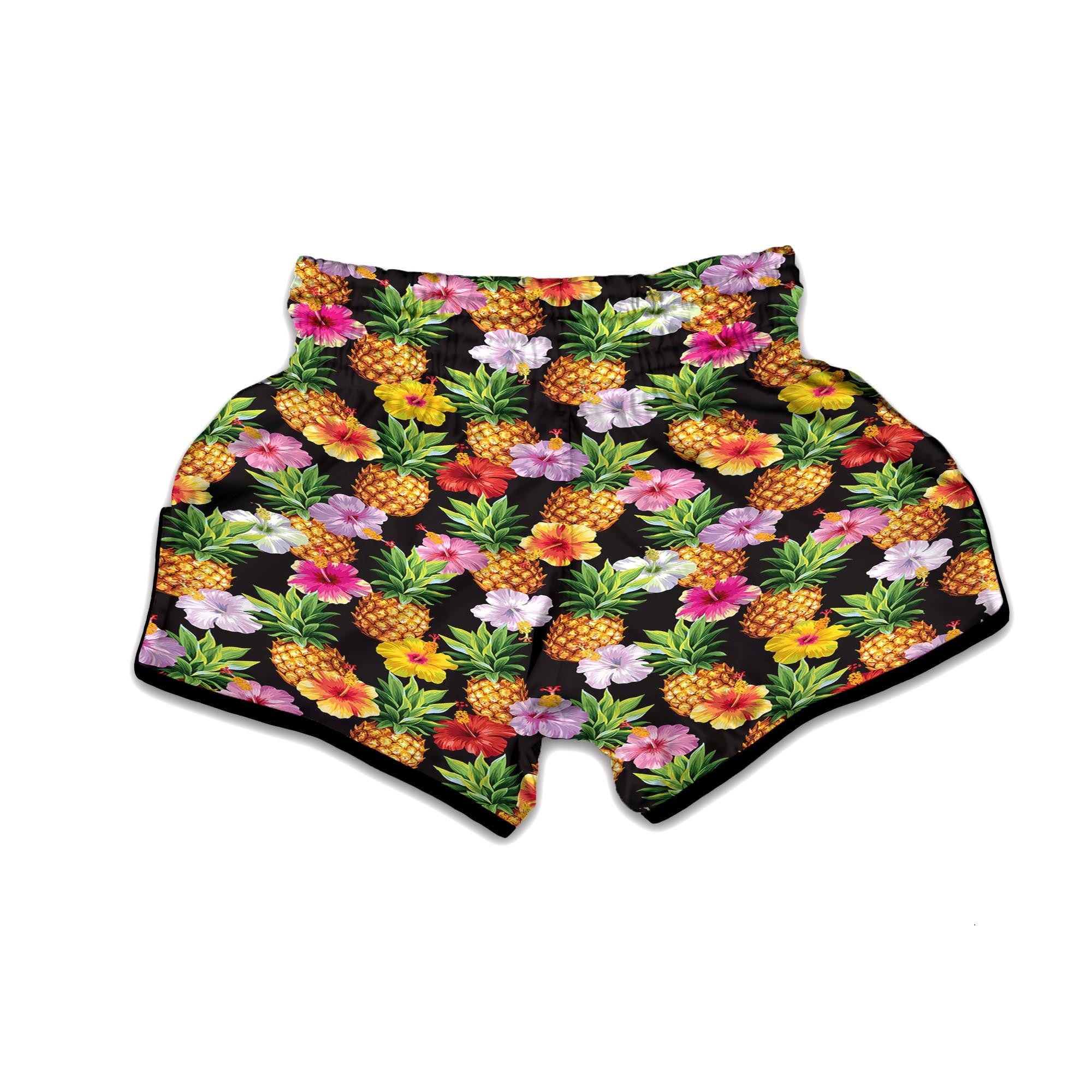 Aloha Pineapple Tropical Print Pattern Tropical Muay Thai Boxing Shorts-grizzshop
