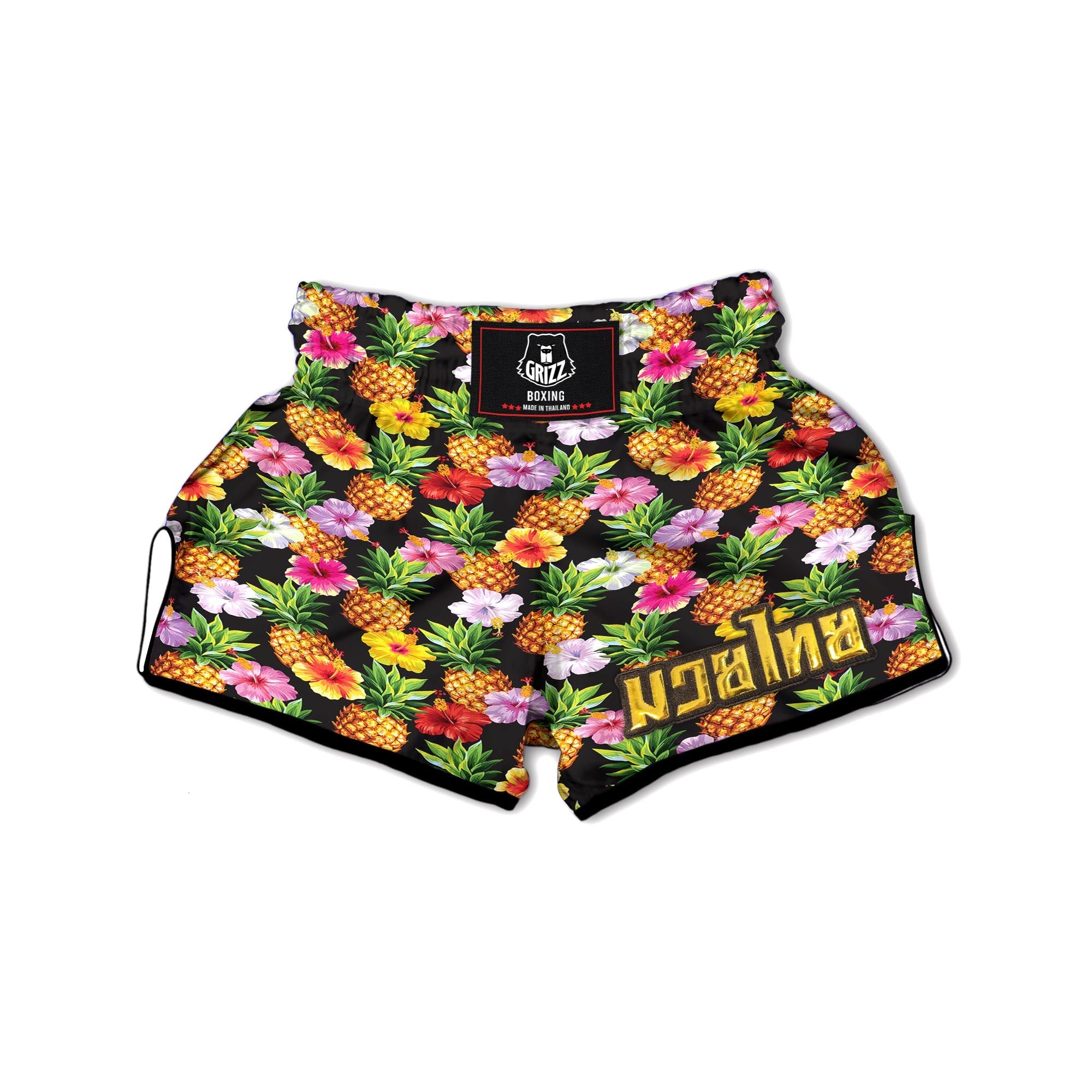 Aloha Pineapple Tropical Print Pattern Tropical Muay Thai Boxing Shorts-grizzshop