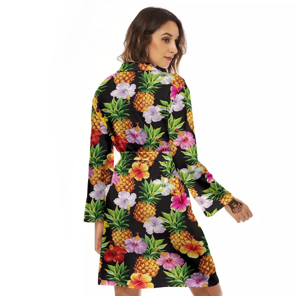 Aloha Pineapple Tropical Print Pattern Tropical Women's Robe-grizzshop