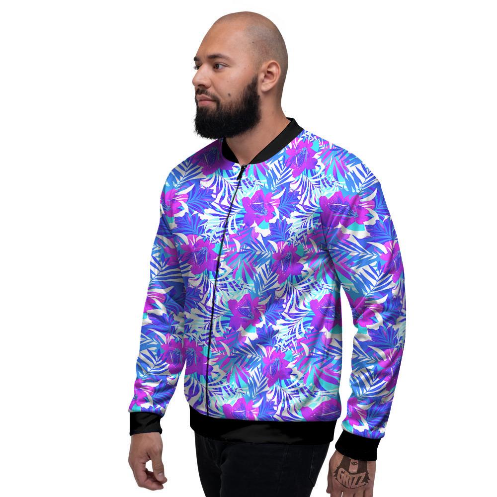 Aloha Psychedelic Tropical Print Pattern Men's Bomber Jacket-grizzshop