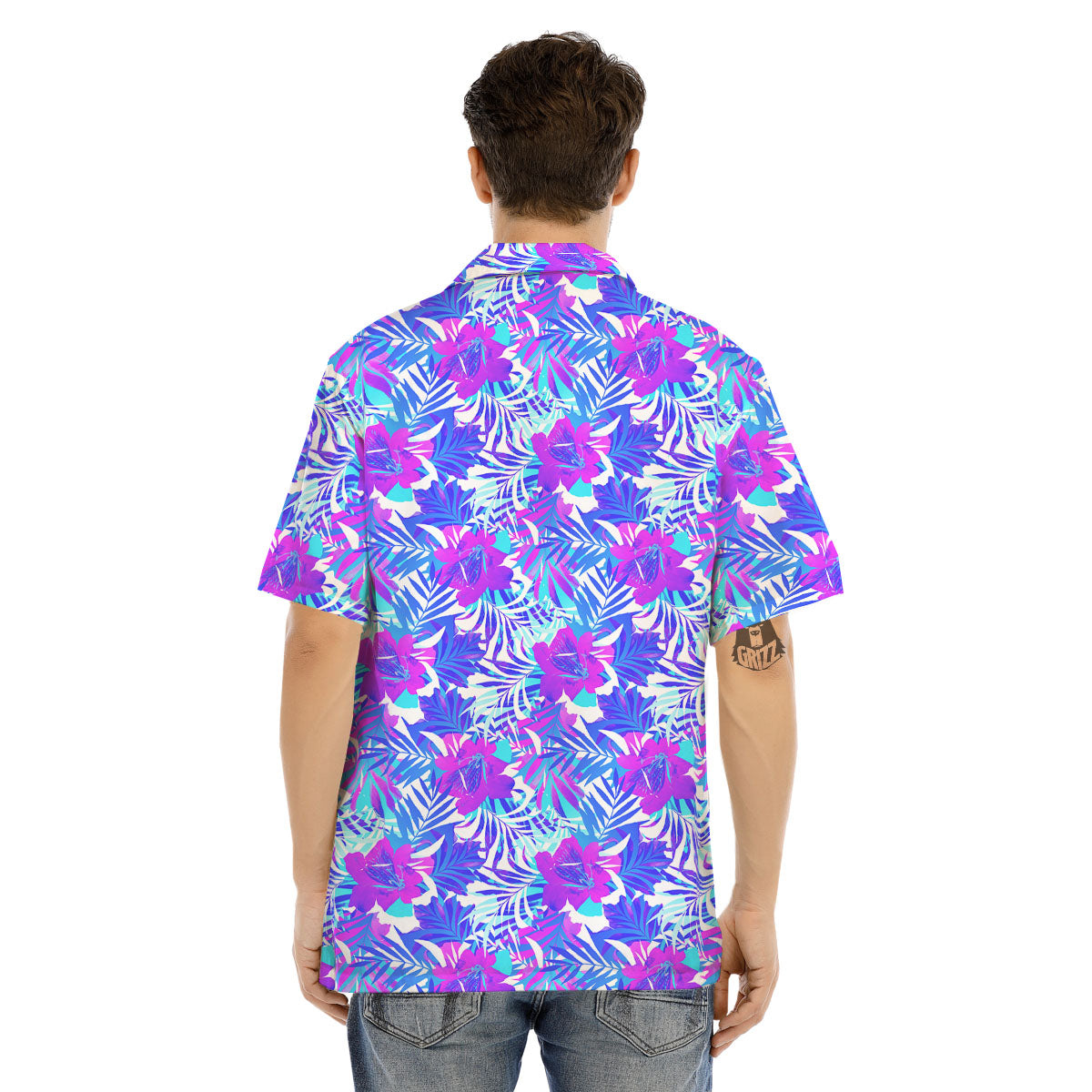 Aloha Psychedelic Tropical Print Pattern Men's Hawaiian Shirt-grizzshop