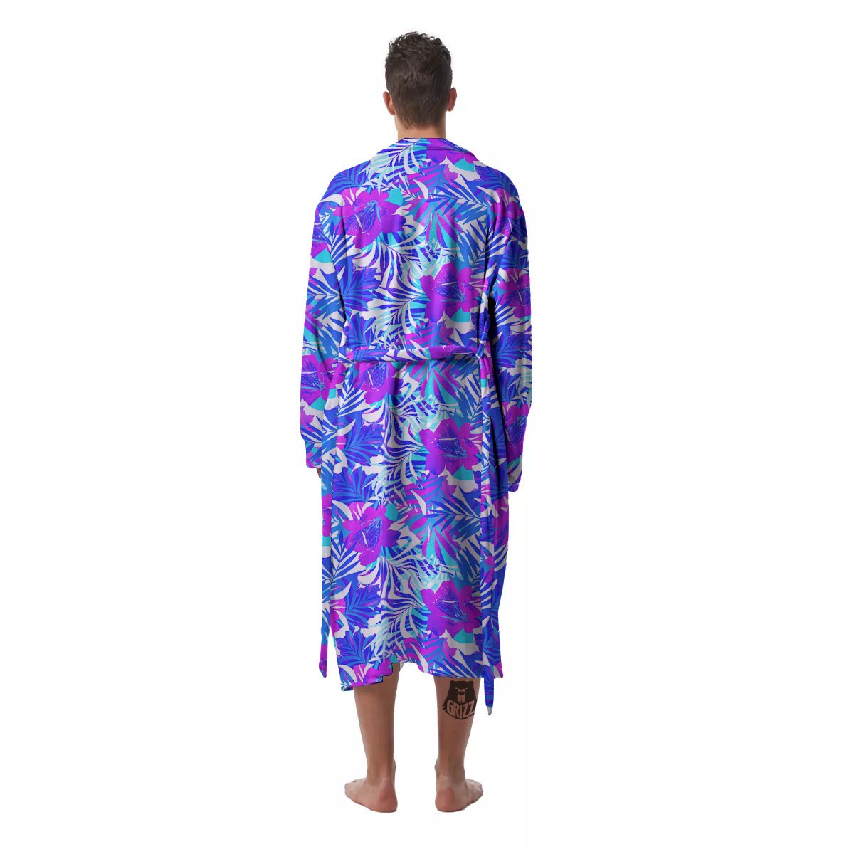 Aloha Psychedelic Tropical Print Pattern Men's Robe-grizzshop