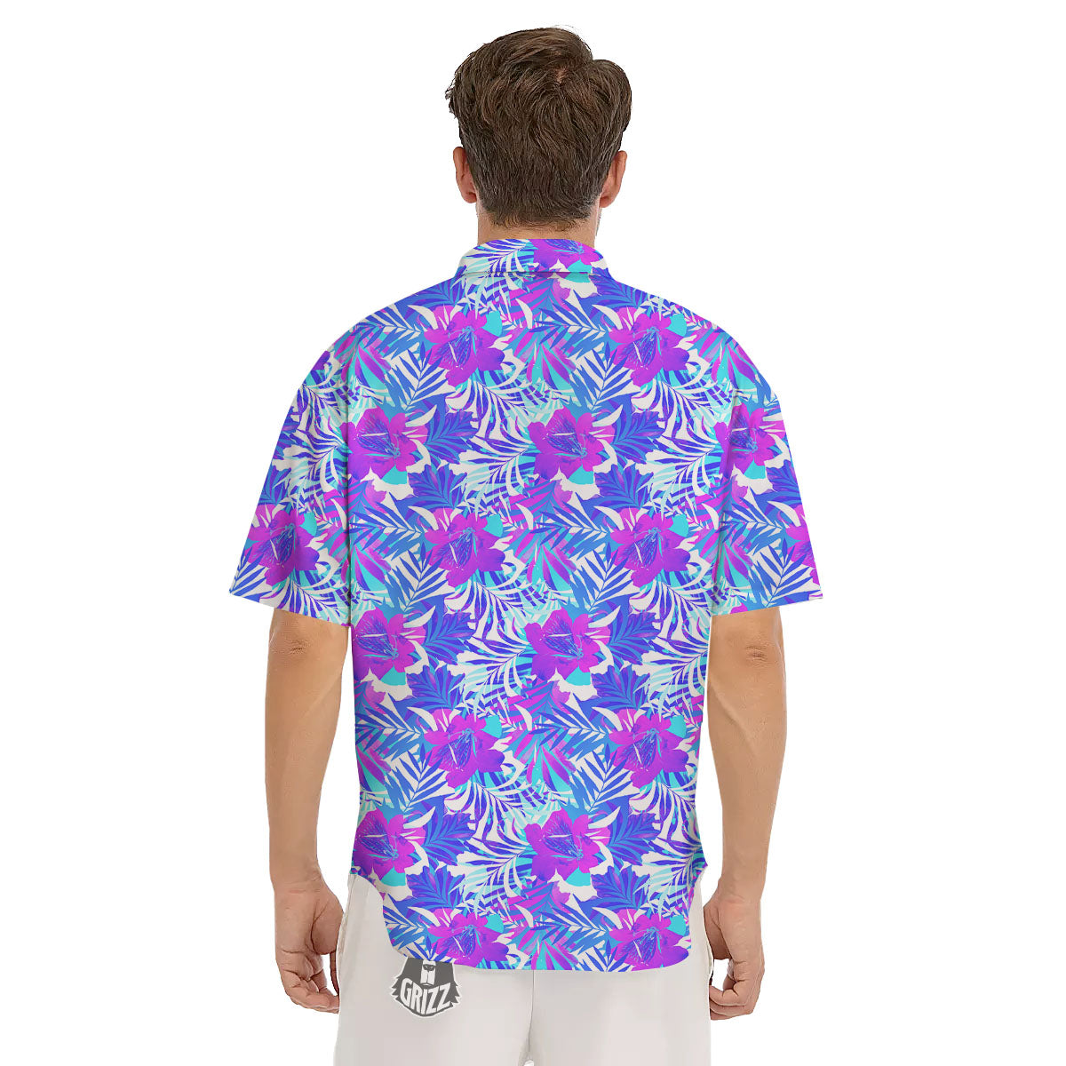 Aloha Psychedelic Tropical Print Pattern Men's Short Sleeve Shirts-grizzshop