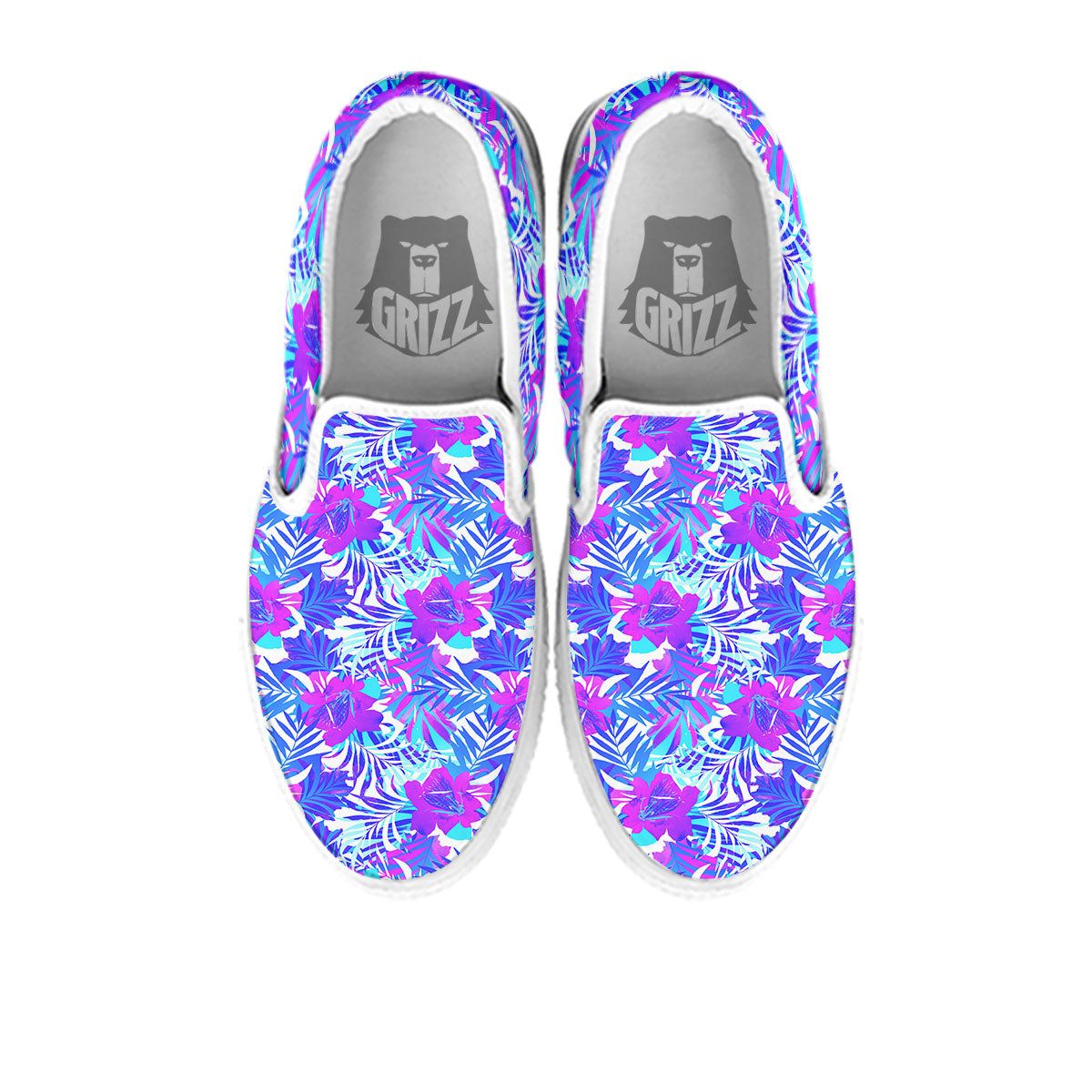 Aloha Psychedelic Tropical Print Pattern White Slip On Shoes-grizzshop