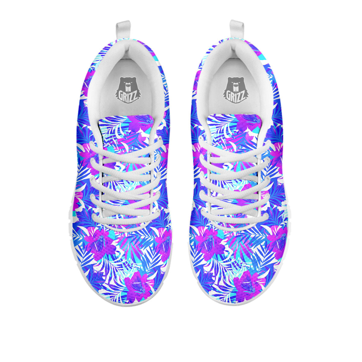 Aloha Psychedelic Tropical Print Pattern White Sneaker-grizzshop