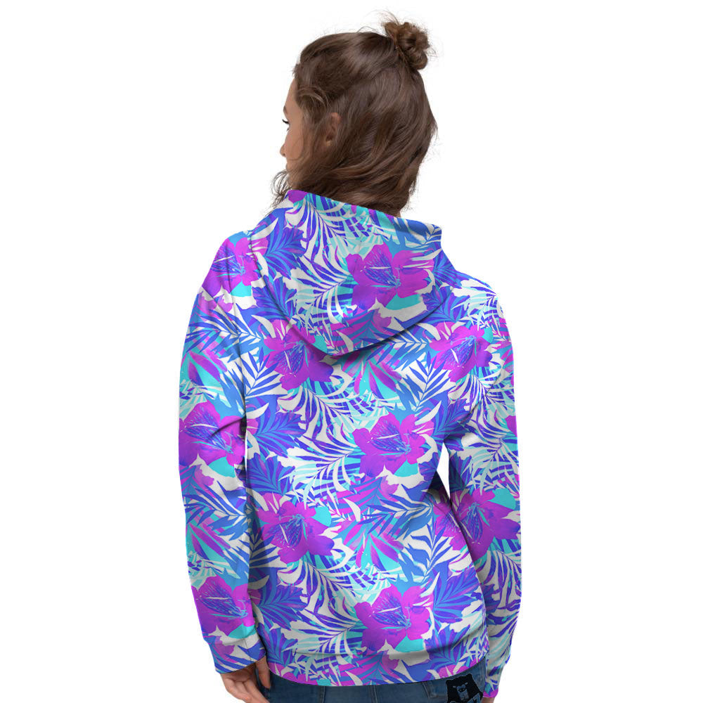 Aloha Psychedelic Tropical Print Pattern Women's Hoodie-grizzshop