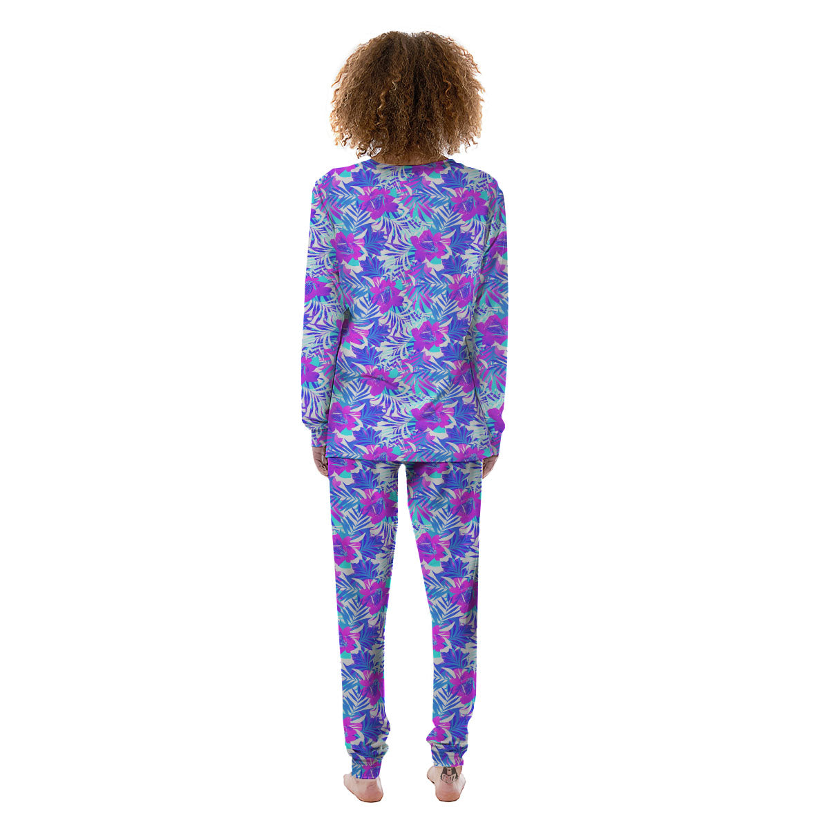 Aloha Psychedelic Tropical Print Pattern Women's Pajamas-grizzshop