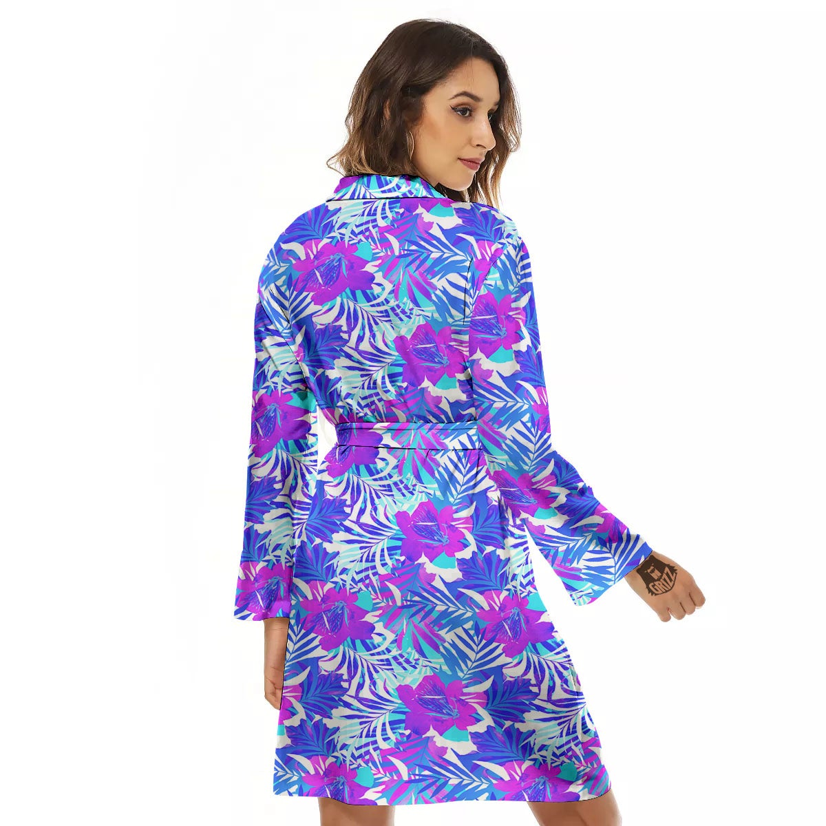 Aloha Psychedelic Tropical Print Pattern Women's Robe-grizzshop