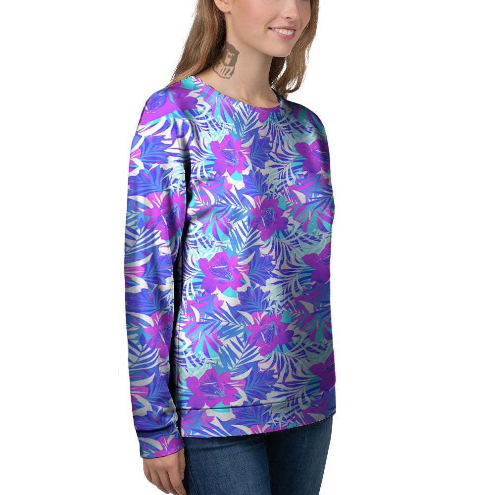 Aloha Psychedelic Tropical Print Pattern Women's Sweatshirt-grizzshop