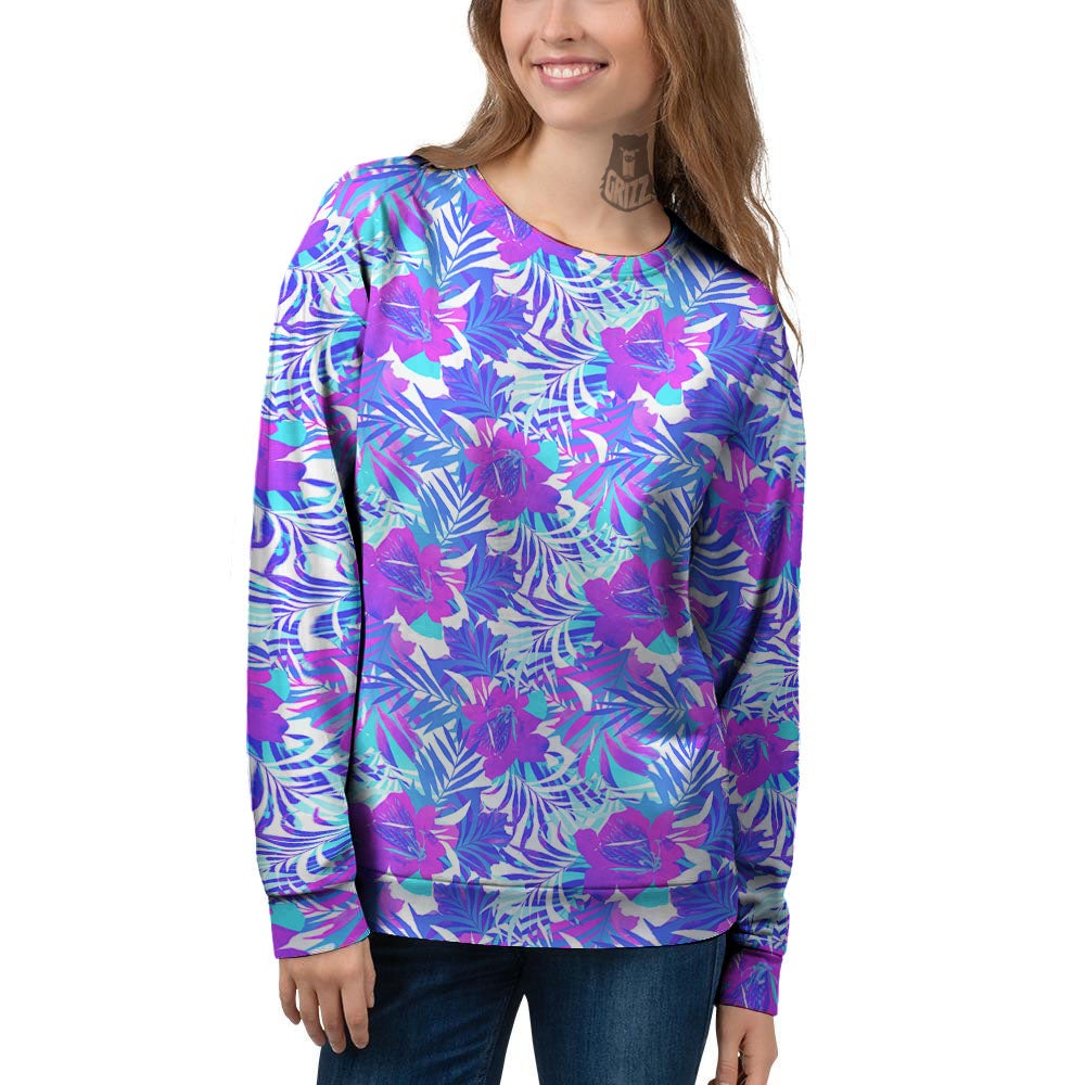 Aloha Psychedelic Tropical Print Pattern Women's Sweatshirt-grizzshop