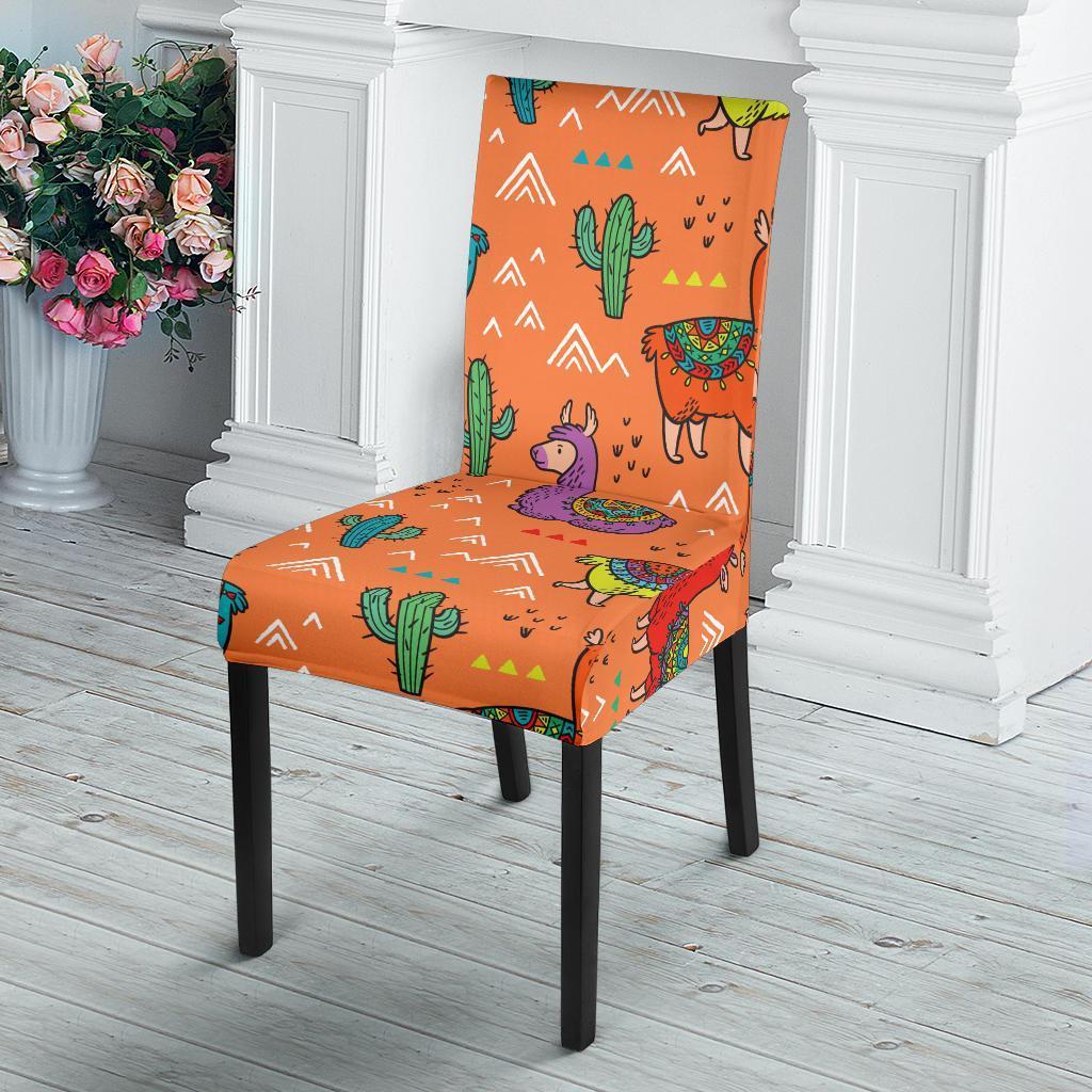 Alpaca Cactus Pattern Print Chair Cover-grizzshop