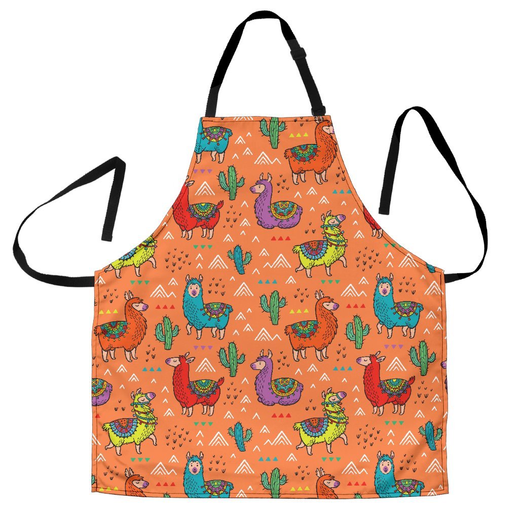 Alpaca Cactus Pattern Print Men's Apron-grizzshop