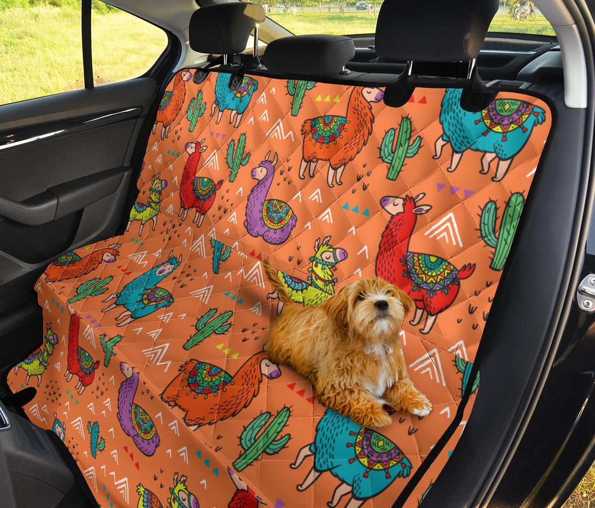 Alpaca Cactus Pattern Print Pet Car Seat Cover-grizzshop