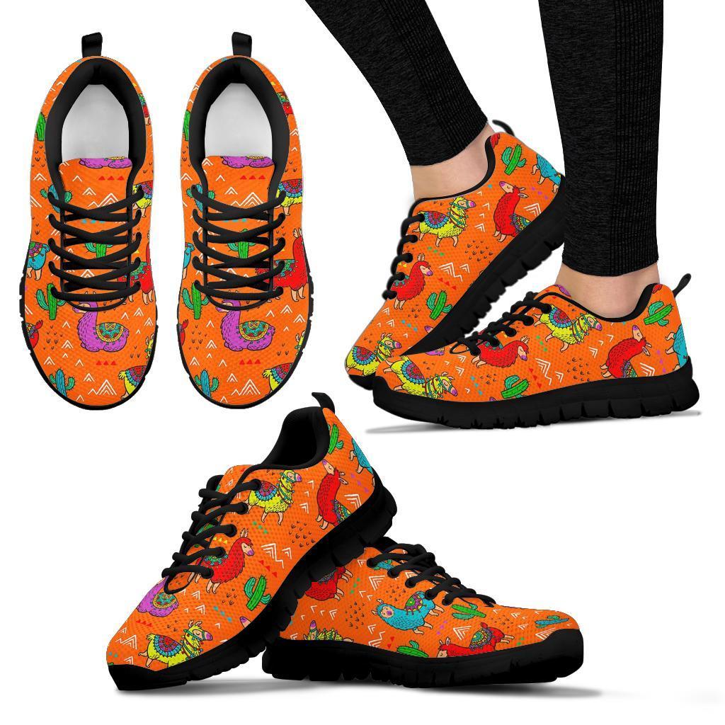 Alpaca Cactus Pattern Print Sneaker Shoes For Men Women-grizzshop