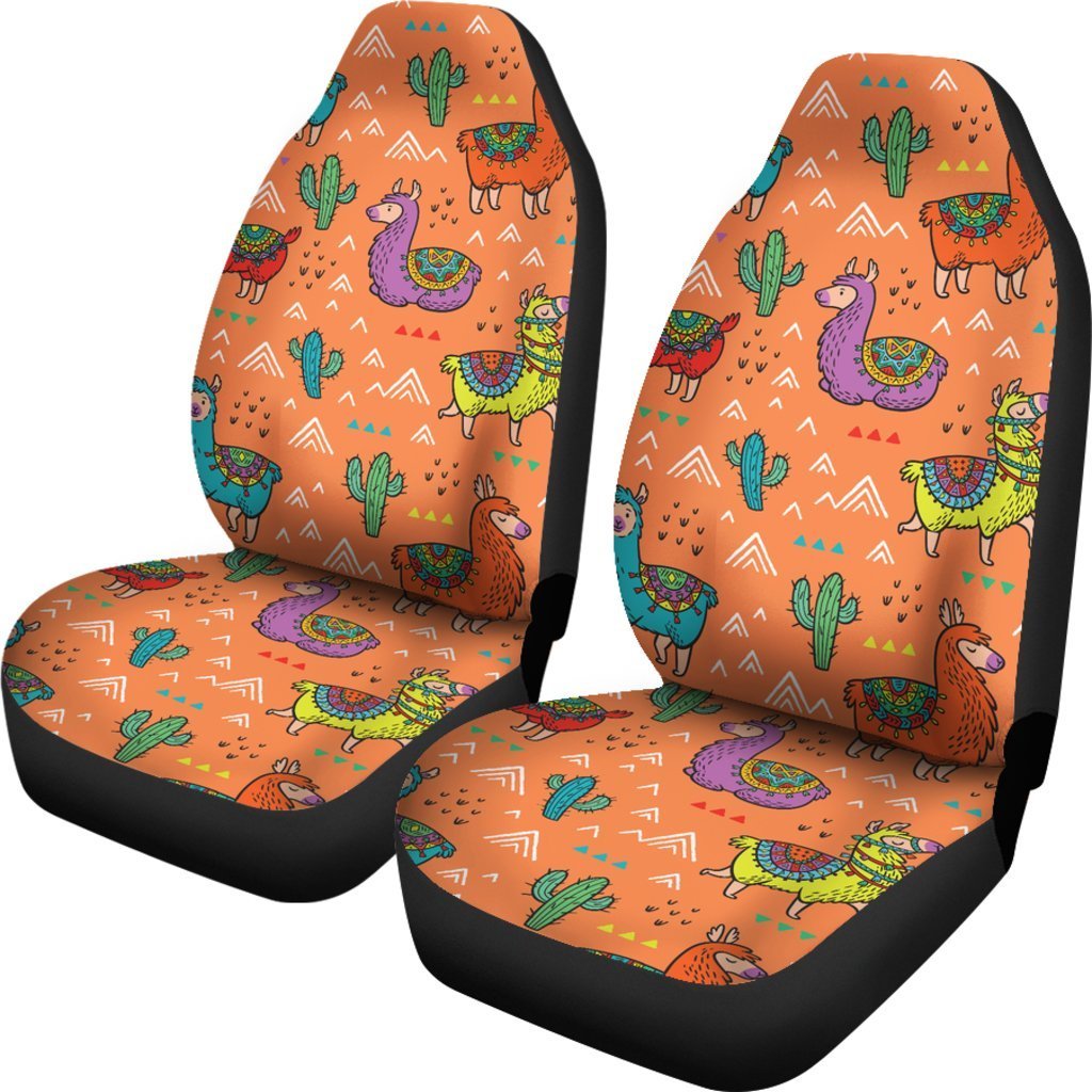 Alpaca Cactus Pattern Print Universal Fit Car Seat Covers-grizzshop