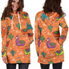 Alpaca Cactus Pattern Print Women Hoodie Dress-grizzshop