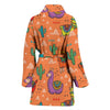 Alpaca Cactus Pattern Print Women Long Robe-grizzshop