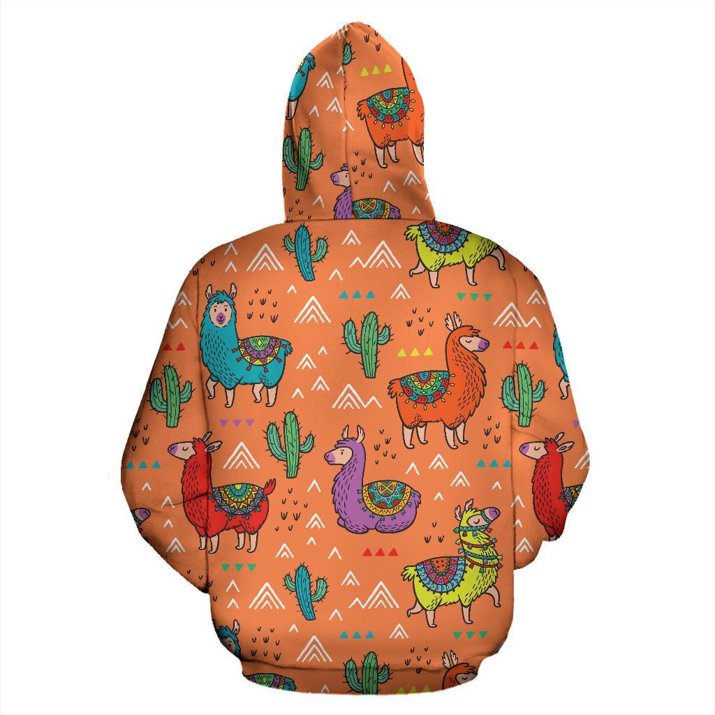 Alpaca Cactus Pattern Print Women Men Pullover Hoodie-grizzshop