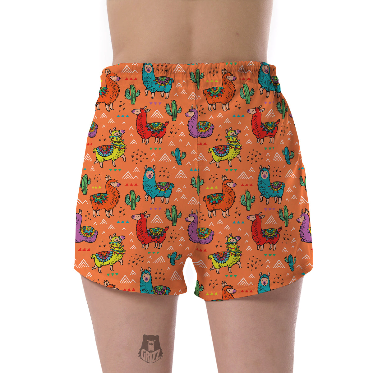 Alpaca Cactus Pattern Print Women's Shorts-grizzshop