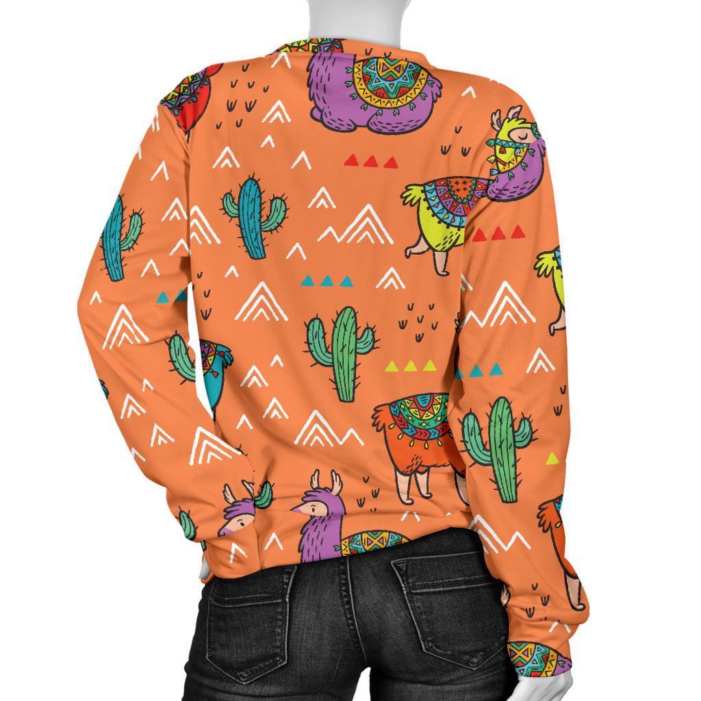 Alpaca Cactus Pattern Print Women's Sweatshirt-grizzshop