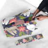 Alpaca Floral Pattern Print Automatic Foldable Umbrella-grizzshop