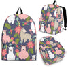 Alpaca Floral Pattern Print Backpack-grizzshop