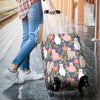 Alpaca Floral Pattern Print Luggage Cover Protector-grizzshop