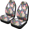 Alpaca Floral Pattern Print Universal Fit Car Seat Covers-grizzshop