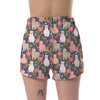 Alpaca Floral Pattern Print Women's Shorts-grizzshop