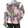 Alpaca Floral Pattern Print Women's Sweatshirt-grizzshop