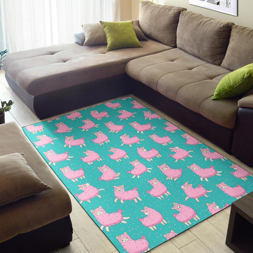 Alpaca Pattern Print Floor Mat-grizzshop