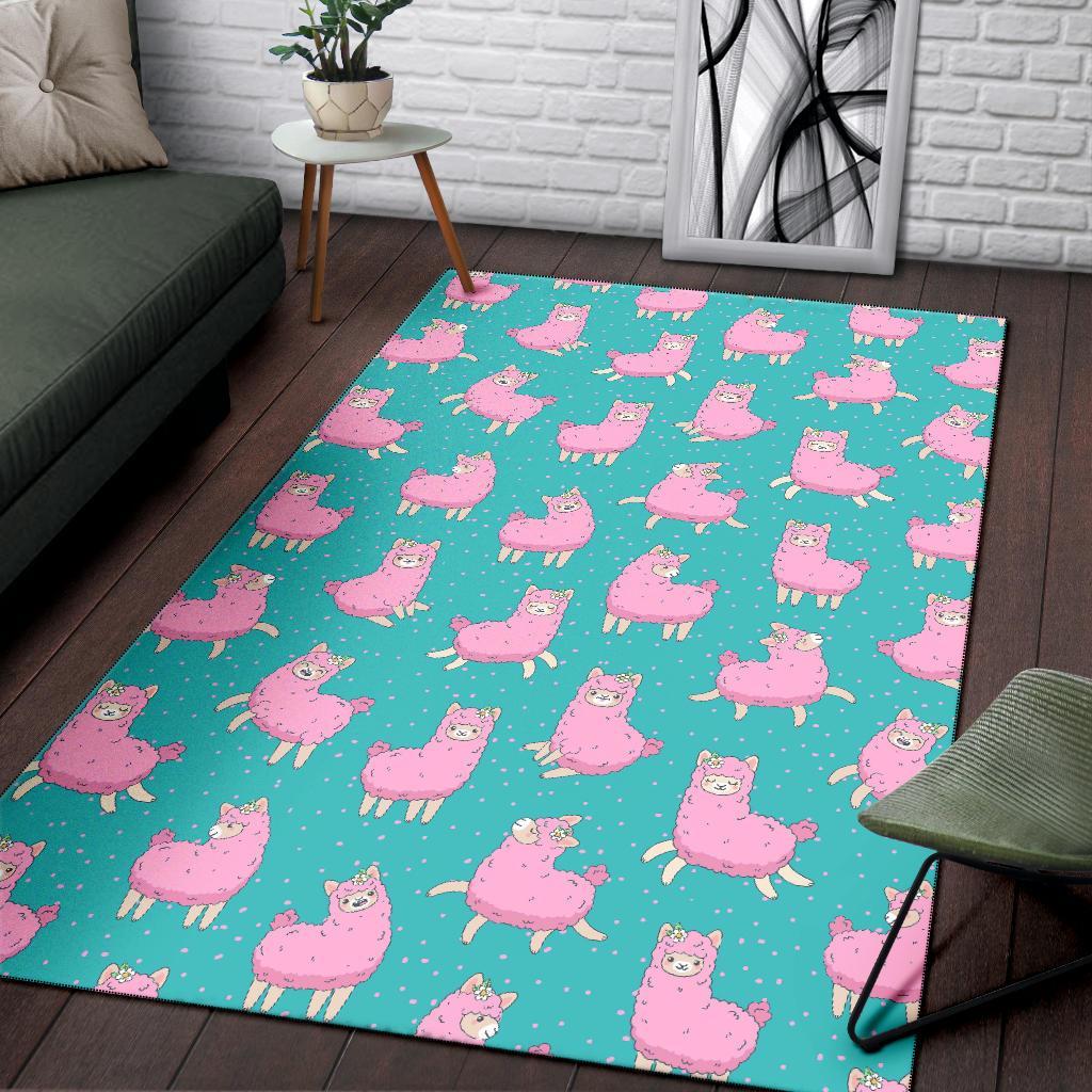 Alpaca Pattern Print Floor Mat-grizzshop