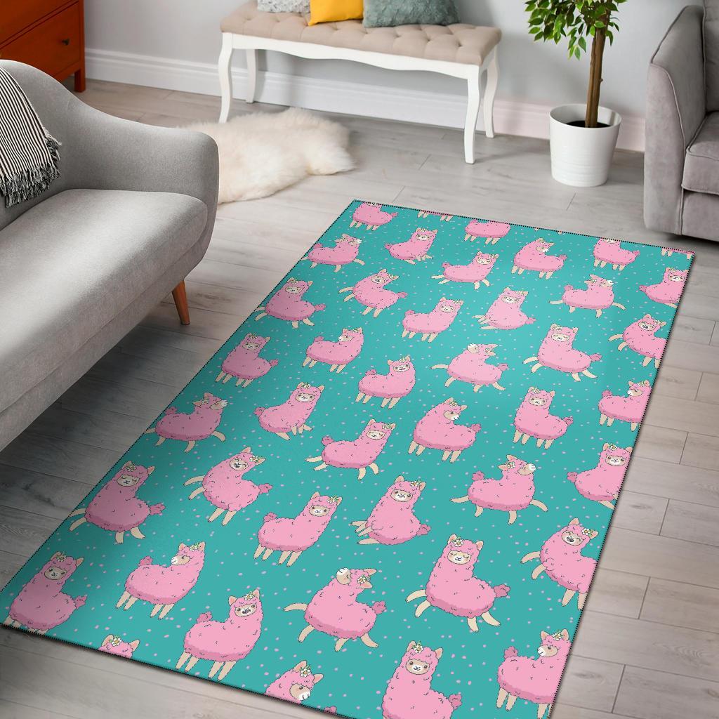 Alpaca Pattern Print Floor Mat-grizzshop