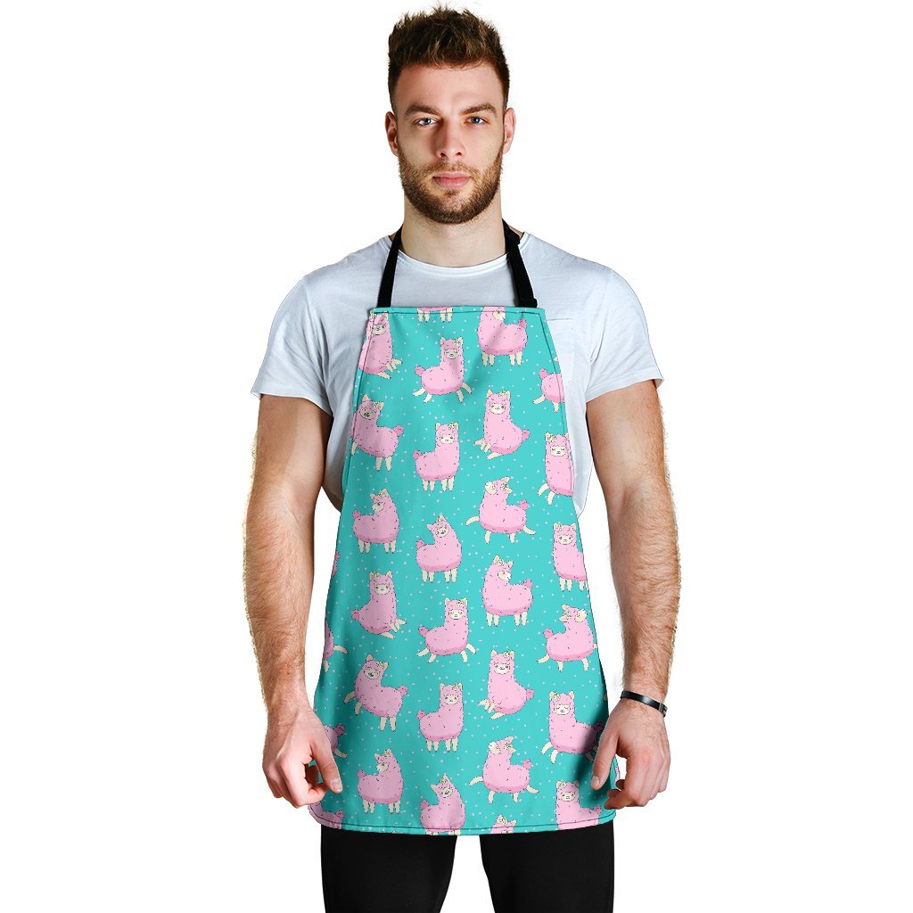 Alpaca Pattern Print Men's Apron-grizzshop