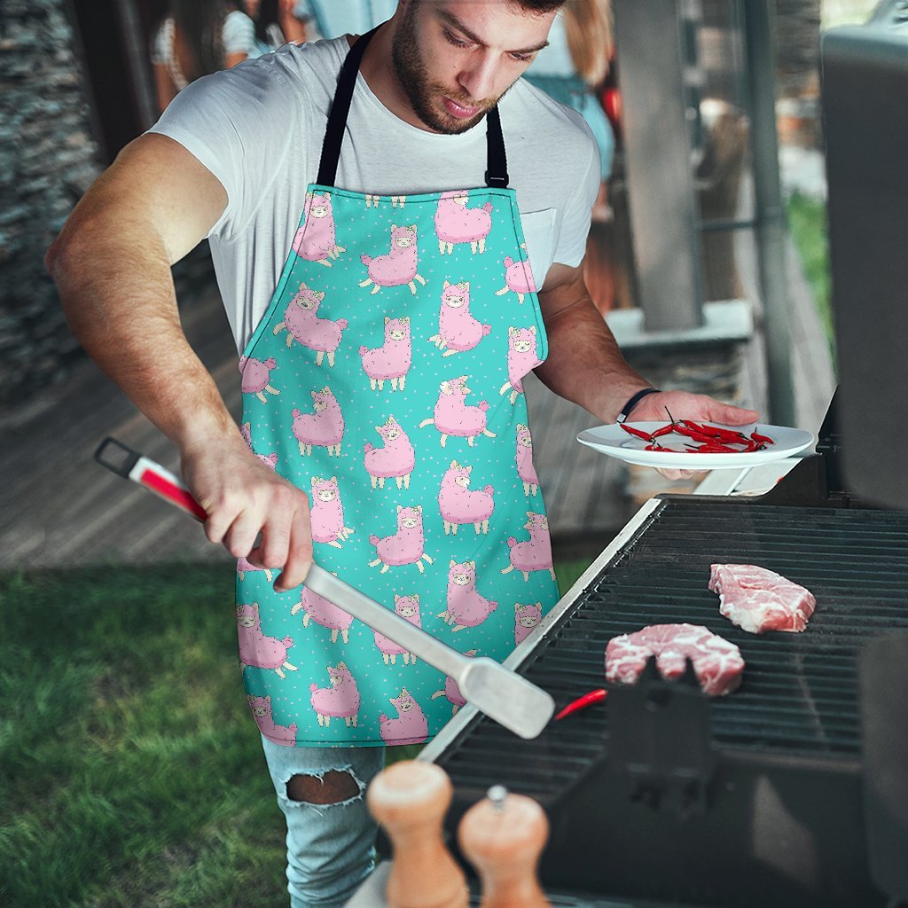 Alpaca Pattern Print Men's Apron-grizzshop