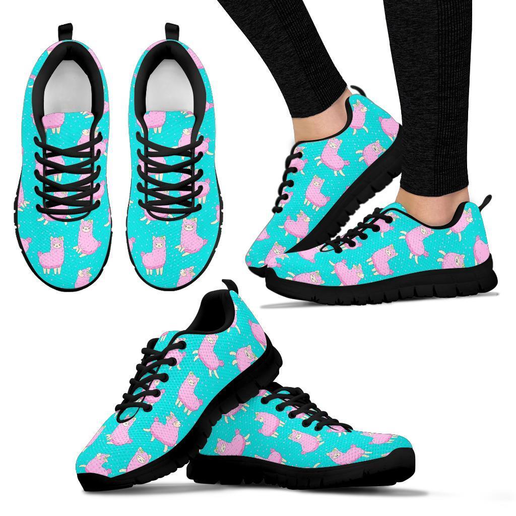 Alpaca Pattern Print Sneaker Shoes For Men Women-grizzshop