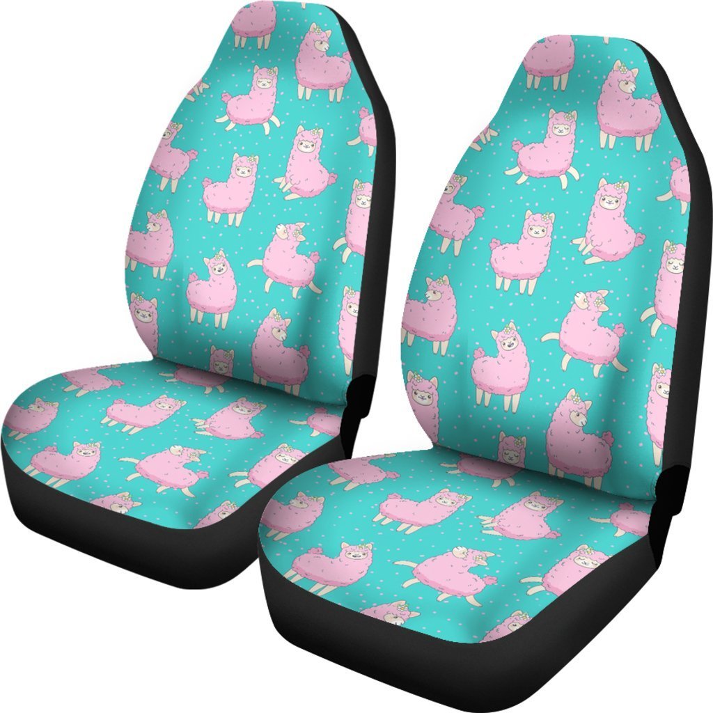 Alpaca Pattern Print Universal Fit Car Seat Covers-grizzshop