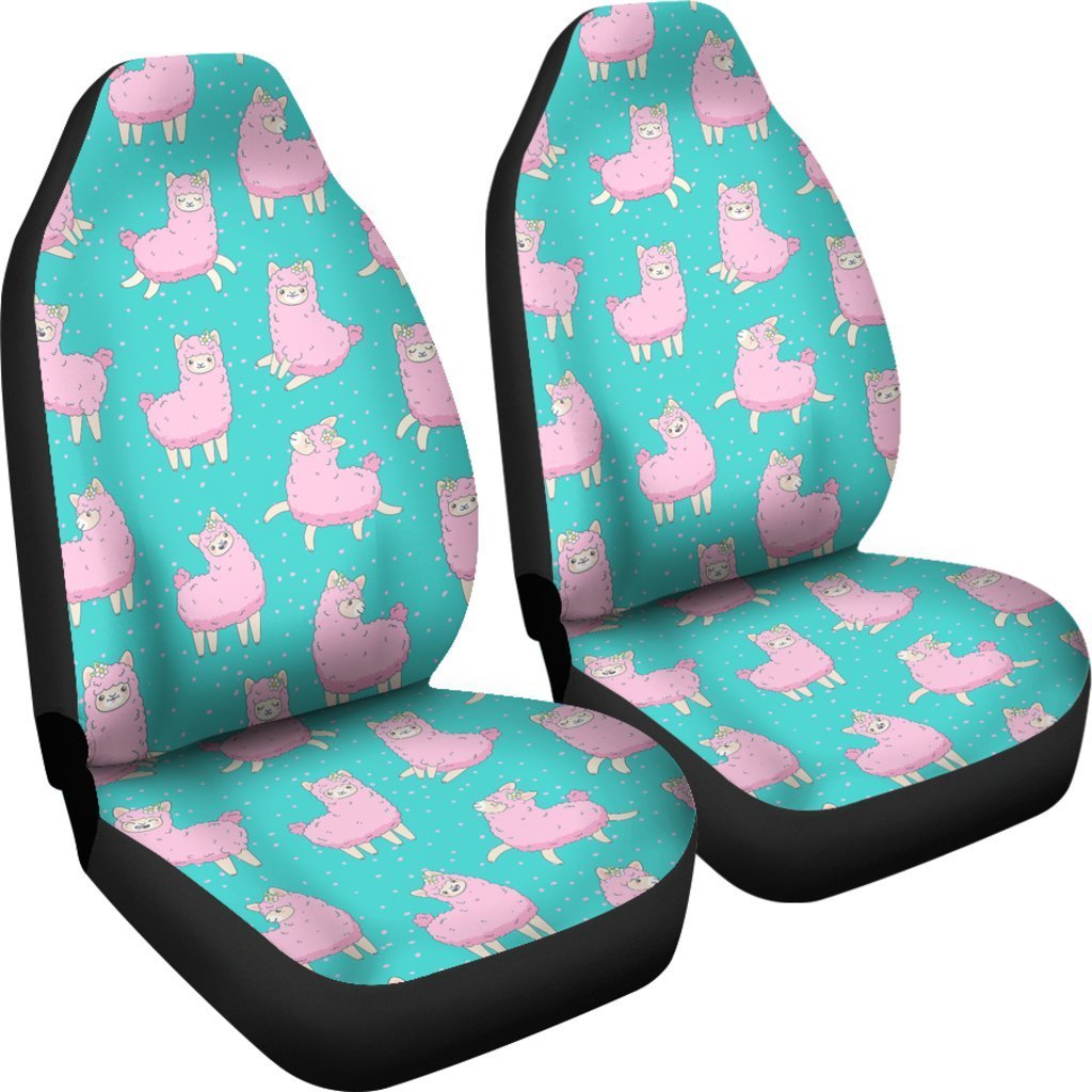 Alpaca Pattern Print Universal Fit Car Seat Covers-grizzshop