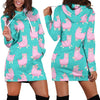 Alpaca Pattern Print Women Hoodie Dress-grizzshop