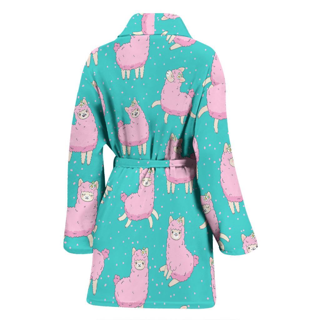 Alpaca Pattern Print Women Long Robe-grizzshop