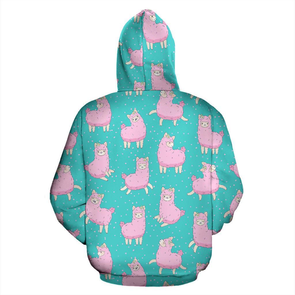 Alpaca Pattern Print Women Men Pullover Hoodie-grizzshop