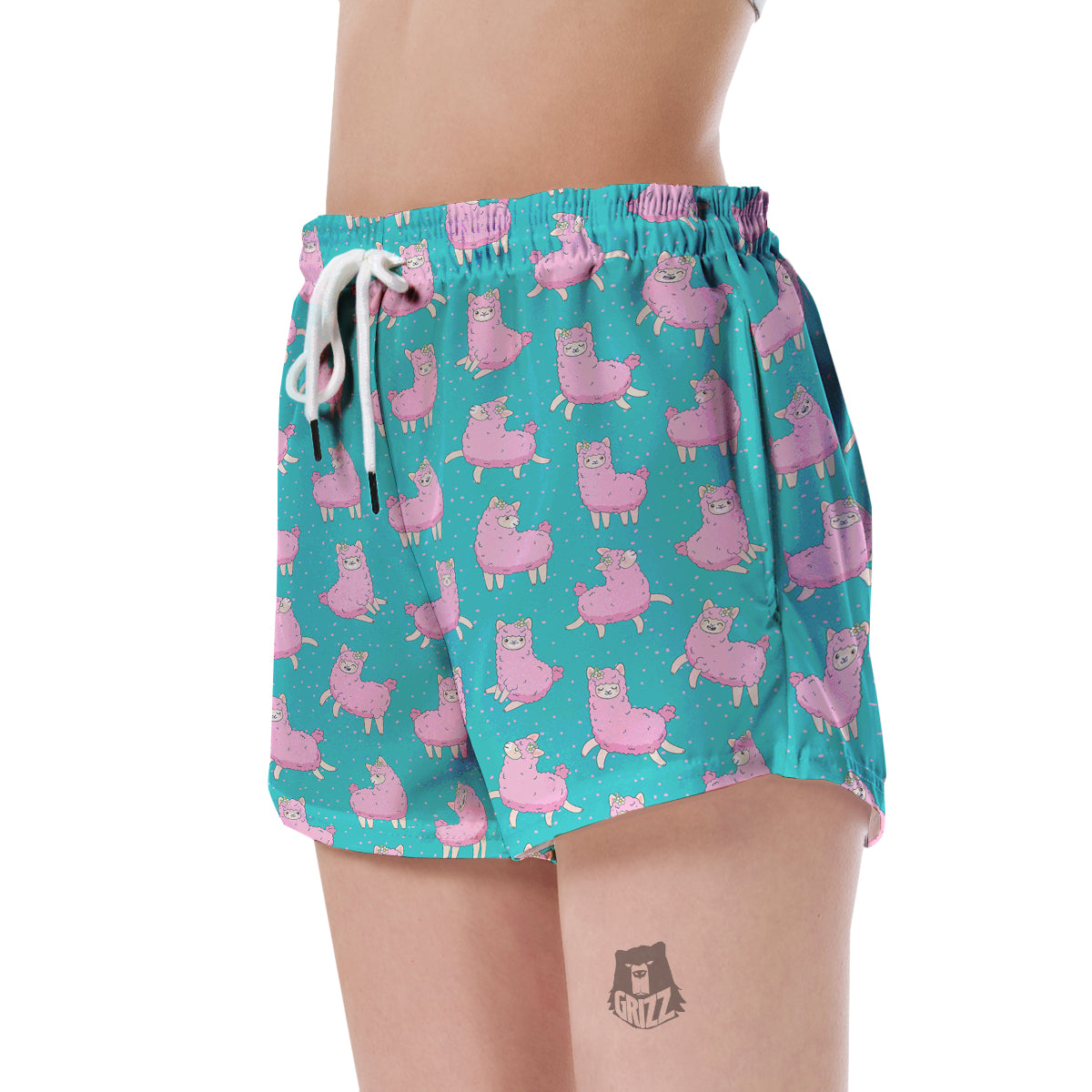 Alpaca Pattern Print Women's Shorts-grizzshop