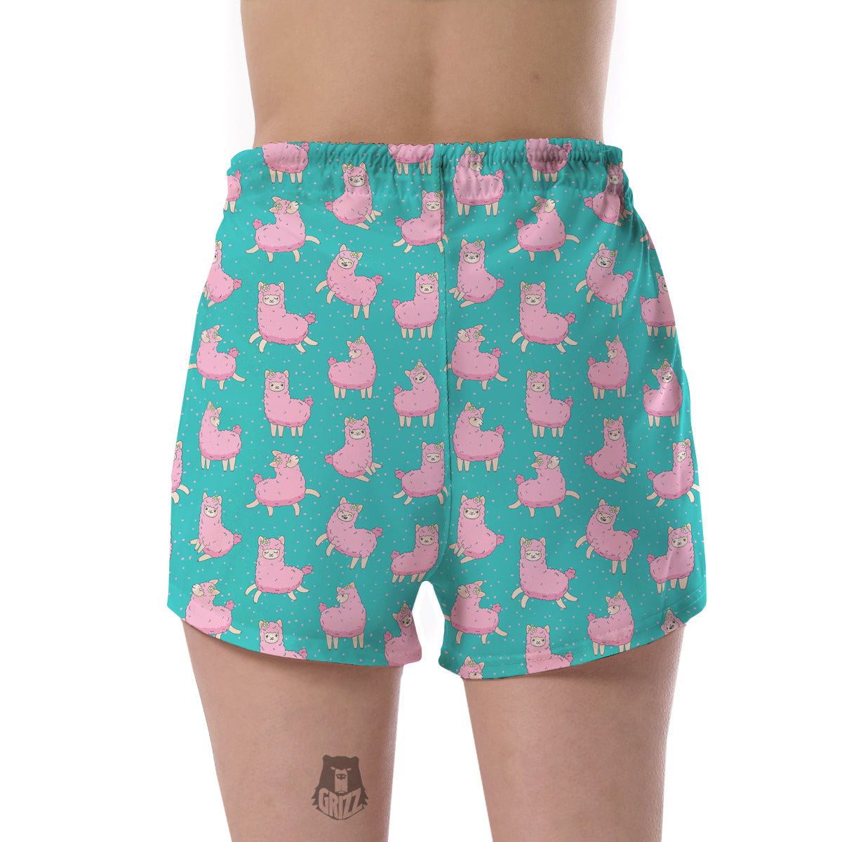 Alpaca Pattern Print Women's Shorts-grizzshop