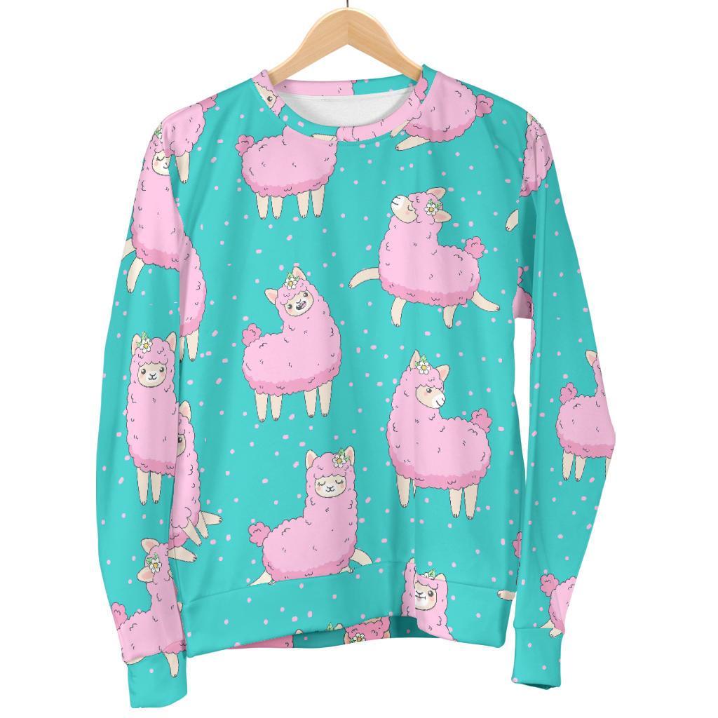 Alpaca Pattern Print Women's Sweatshirt-grizzshop