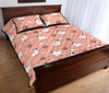 Alpaca Pink Pattern Print Bed Set Quilt-grizzshop