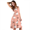 Alpaca Pink Pattern Print Dress-grizzshop