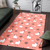 Alpaca Pink Pattern Print Floor Mat-grizzshop