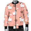 Alpaca Pink Pattern Print Men's Bomber Jacket-grizzshop