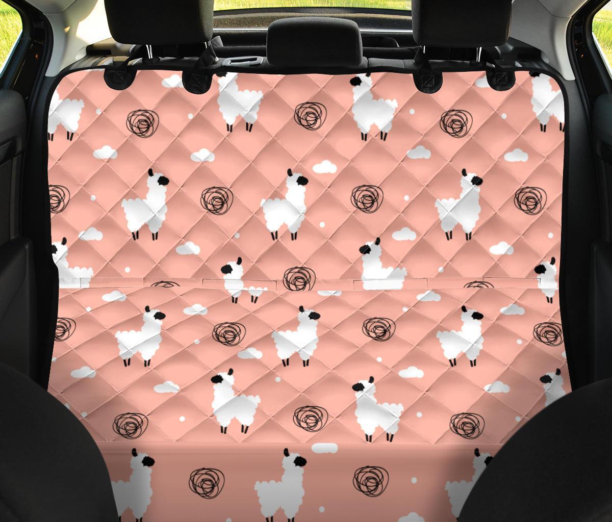 Alpaca Pink Pattern Print Pet Car Seat Cover-grizzshop