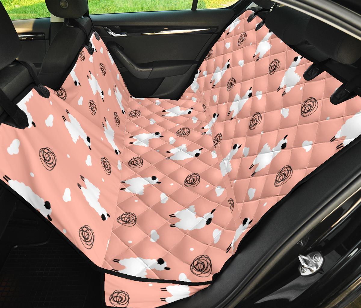 Alpaca Pink Pattern Print Pet Car Seat Cover-grizzshop